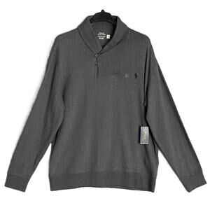 Polo Ralph Lauren Men's XLT Big & Tall Jersey Shawl Collar Pullover Gray NEW